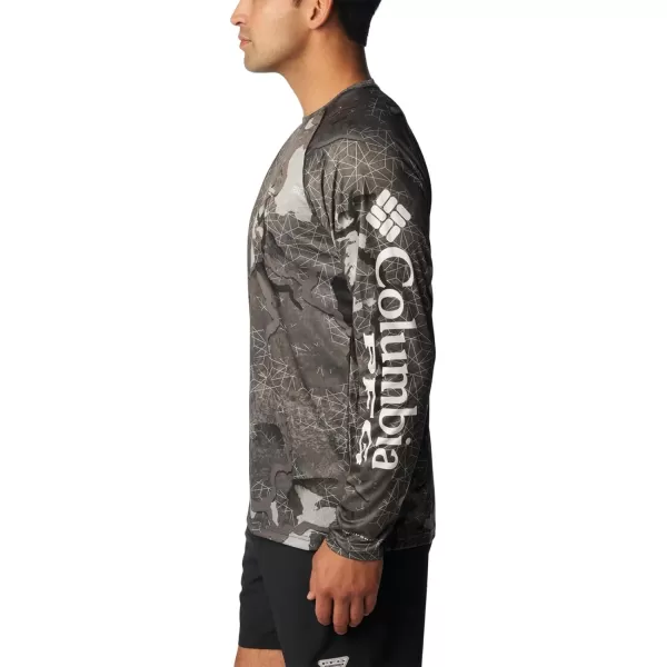 Columbia Mens Terminal Tackle Long Sleeve Shirt Wicking MaterialBlackRealtree Rift