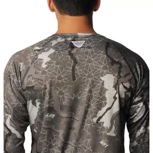 Columbia Mens Terminal Tackle Long Sleeve Shirt Wicking MaterialBlackRealtree Rift