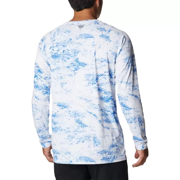 Columbia Mens Terminal Tackle Long Sleeve Shirt Wicking MaterialBlue Macaw Pfg Camo