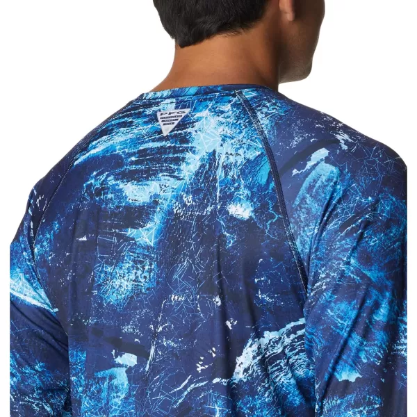 Columbia Mens Terminal Tackle Long Sleeve Shirt Wicking MaterialBlue Macaw Realtree Horizon