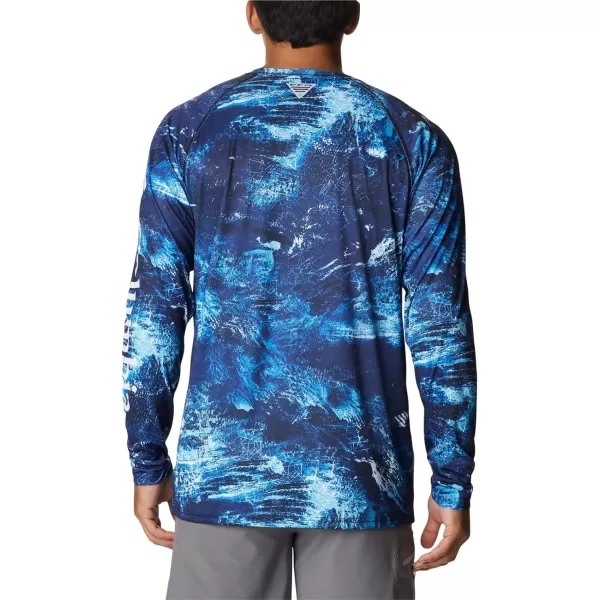 Columbia Mens Terminal Tackle Long Sleeve Shirt Wicking MaterialBlue Macaw Realtree Horizon