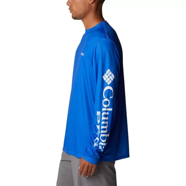 Columbia Mens Terminal Tackle Long Sleeve Shirt Wicking MaterialBlue MacawBlue Macaw Pfg Camo