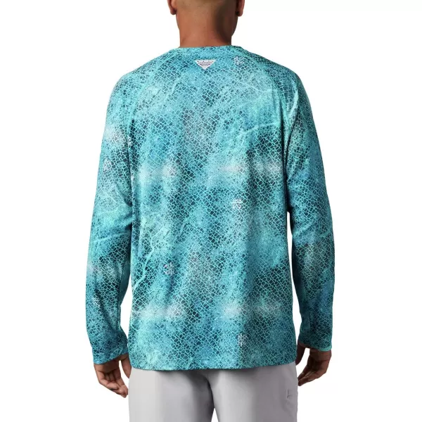 Columbia Mens Terminal Tackle Long Sleeve Shirt Wicking MaterialBright Aqua Realtree Mako