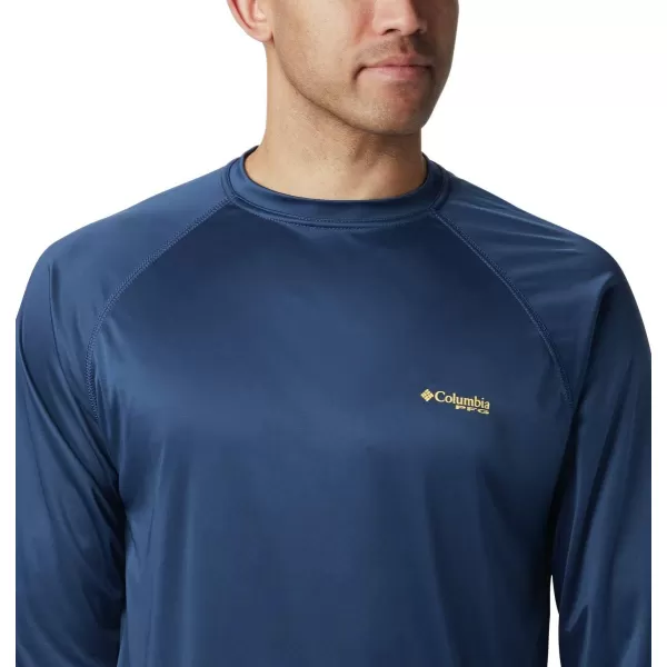 Columbia Mens Terminal Tackle Long Sleeve Shirt Wicking MaterialCarbonSunlit Logo