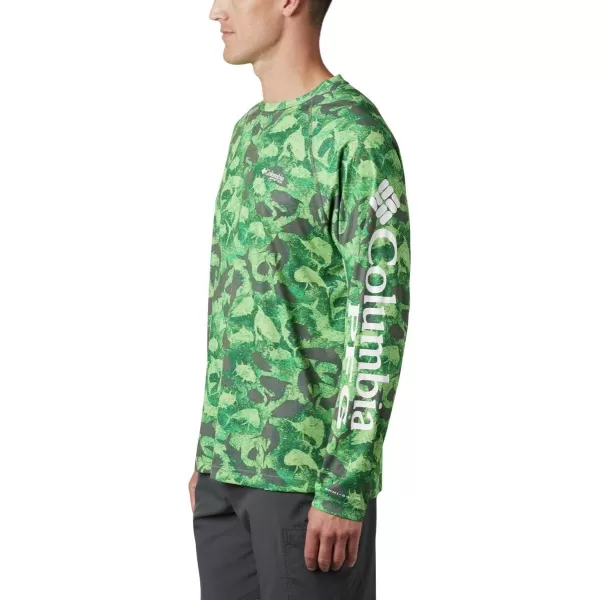 Columbia Mens Terminal Tackle Long Sleeve Shirt Wicking MaterialCity Grey Inside Out Camo