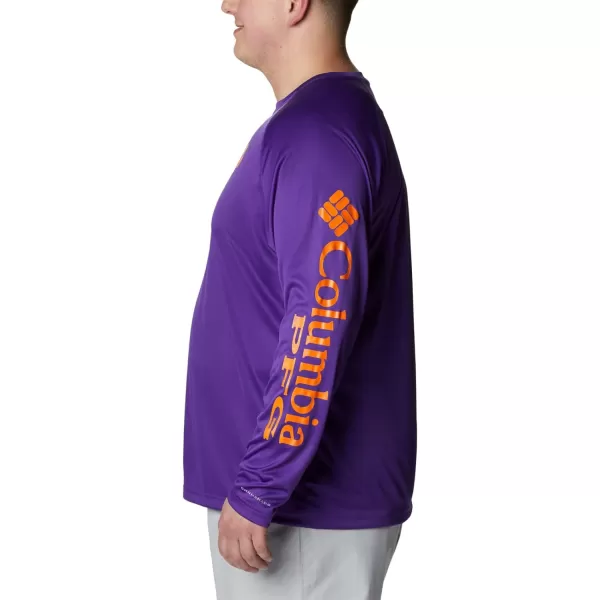 Columbia Mens Terminal Tackle Long Sleeve Shirt Wicking MaterialCle  Vivid Purple  Spark Orange