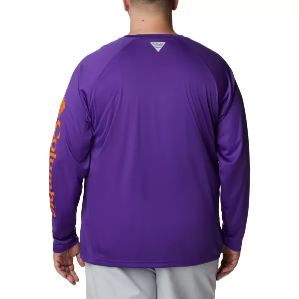 Columbia Mens Terminal Tackle Long Sleeve Shirt Wicking MaterialCle  Vivid Purple  Spark Orange