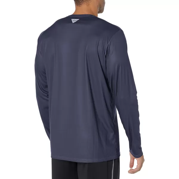 Columbia Mens Terminal Tackle Long Sleeve Shirt Wicking MaterialCollegiate NavyCollegiate Navy Ripples