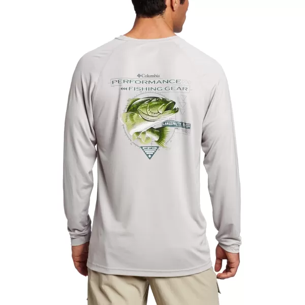 Columbia Mens Terminal Tackle Long Sleeve Shirt Wicking MaterialCool GreyBass 2