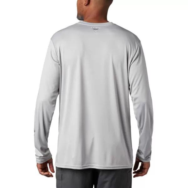 Columbia Mens Terminal Tackle Long Sleeve Shirt Wicking MaterialCool GreyBlack Realtree Mako