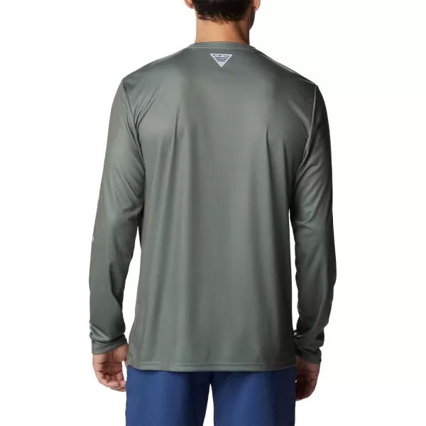 Columbia Mens Terminal Tackle Long Sleeve Shirt Wicking MaterialCypressCool Green Realtree Horizon