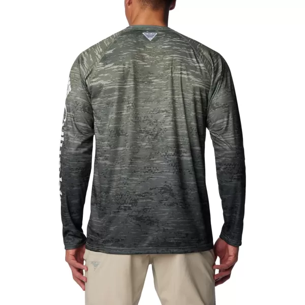 Columbia Mens Terminal Tackle Long Sleeve Shirt Wicking MaterialCypressDigiscale Fade