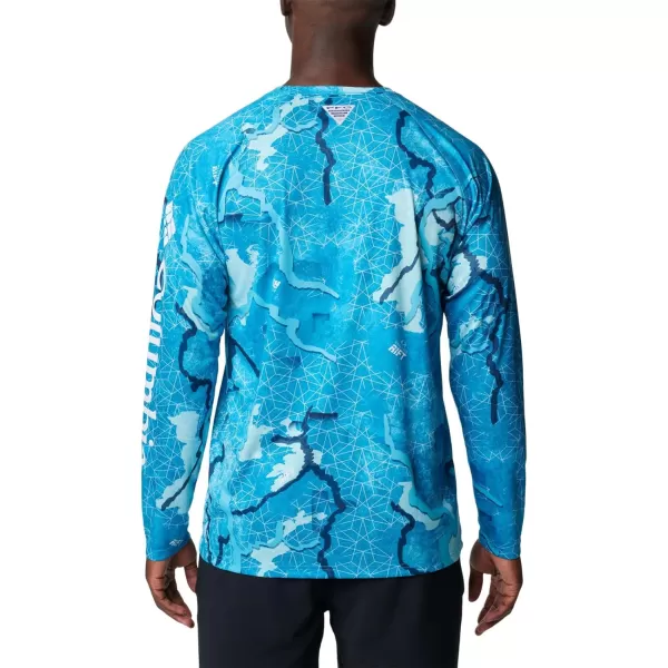 Columbia Mens Terminal Tackle Long Sleeve Shirt Wicking MaterialOcean BlueRealtree Rift