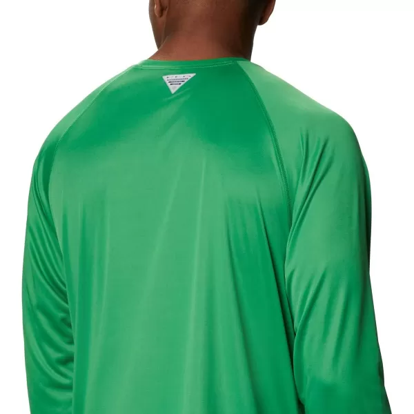 Columbia Mens Terminal Tackle Long Sleeve Shirt Wicking MaterialUo  Fuse Green  Yellow Glo