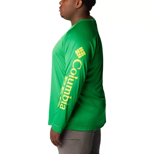 Columbia Mens Terminal Tackle Long Sleeve Shirt Wicking MaterialUo  Fuse Green  Yellow Glo