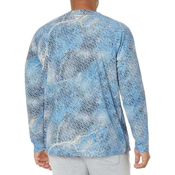 Columbia Mens Terminal Tackle Long Sleeve Shirt Wicking MaterialVivid Blue Realtree Mako