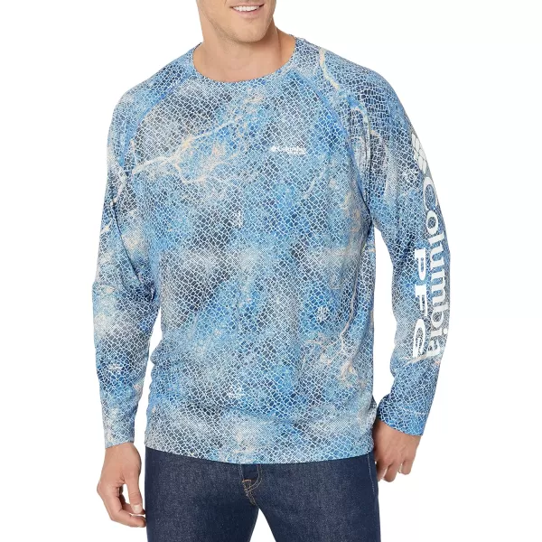 Columbia Mens Terminal Tackle Long Sleeve Shirt Wicking MaterialVivid Blue Realtree Mako