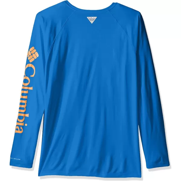 Columbia Mens Terminal Tackle Long Sleeve Shirt Wicking MaterialVivid BlueJupiter Logo