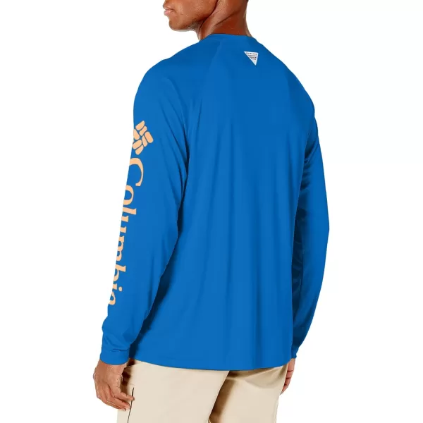 Columbia Mens Terminal Tackle Long Sleeve Shirt Wicking MaterialVivid BlueJupiter Logo