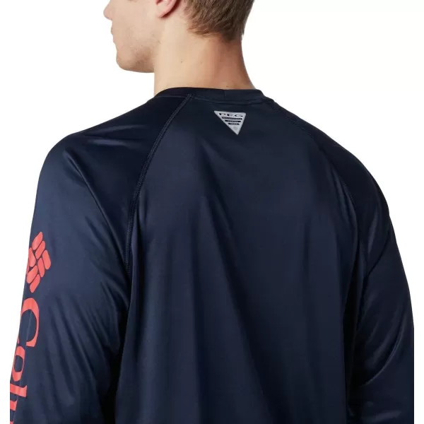 Columbia Mens Terminal Tackle Long Sleeve Shirt Wicking MaterialVivid BlueJupiter Logo