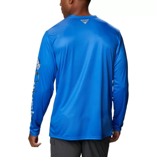 Columbia Mens Terminal Tackle Long Sleeve Shirt Wicking MaterialVivid BlueMarlin Camo