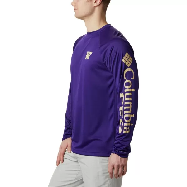 Columbia Mens Terminal Tackle Long Sleeve Shirt Wicking MaterialWashington Huskies