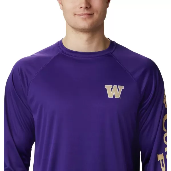 Columbia Mens Terminal Tackle Long Sleeve Shirt Wicking MaterialWashington Huskies