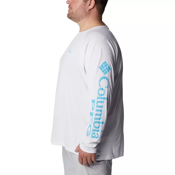 Columbia Mens Terminal Tackle Long Sleeve Shirt Wicking MaterialWhiteAtoll Logo