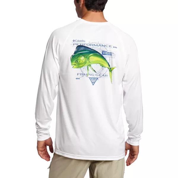 Columbia Mens Terminal Tackle Long Sleeve Shirt Wicking MaterialWhiteDorado 1