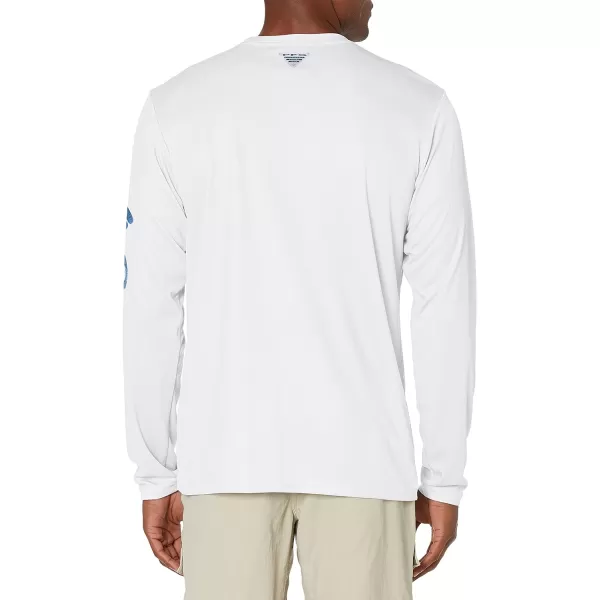 Columbia Mens Terminal Tackle Long Sleeve Shirt Wicking MaterialWhiteHarbor Blue Realtree Mako