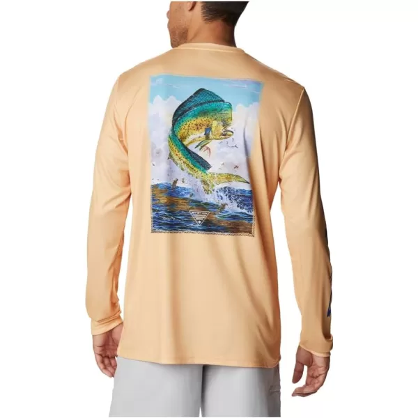 Columbia Mens Terminal Tackle PFG Carey Chen LsCocoa ButterVivid Blue Mahi Hookup