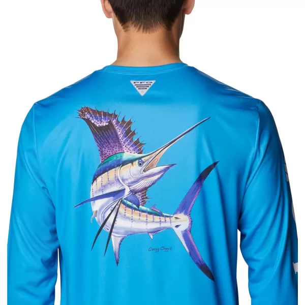 Columbia Mens Terminal Tackle PFG Carey Chen LsCompass BlueSailfish