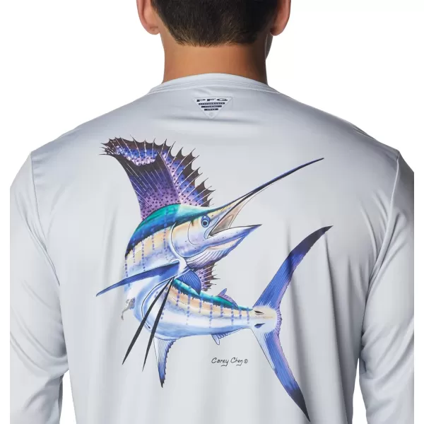 Columbia Mens Terminal Tackle PFG Carey Chen LsCool GreySailfish