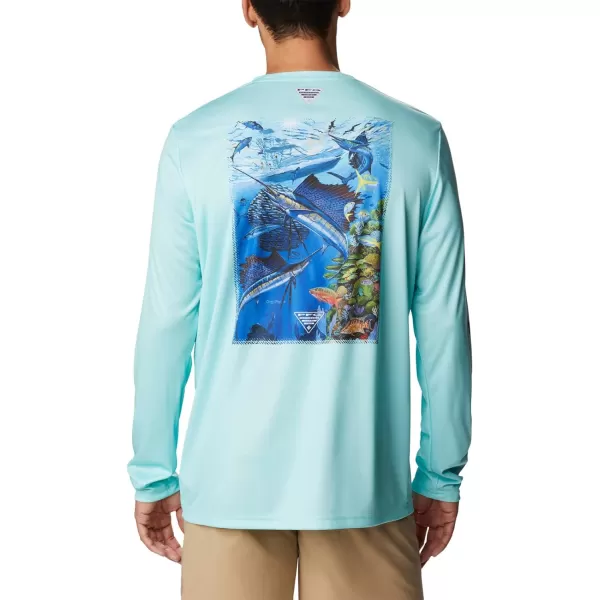 Columbia Mens Terminal Tackle PFG Carey Chen LsGulf StreamVivid Blue Reef Cup