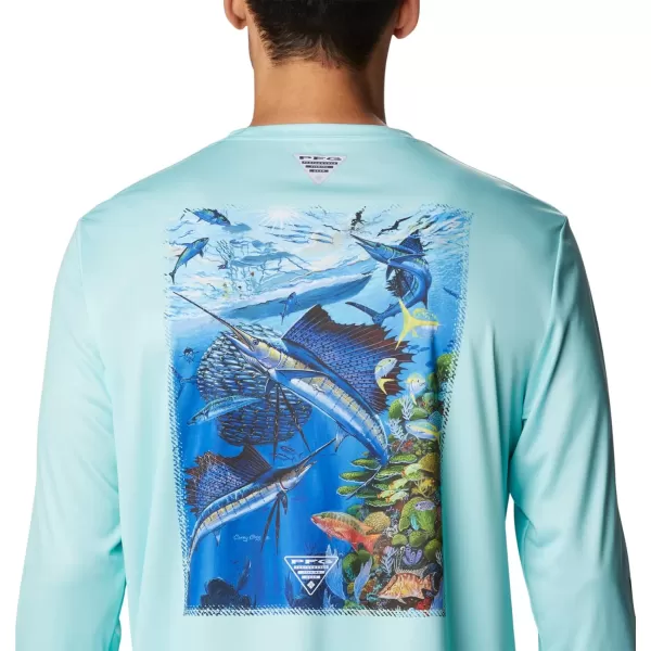 Columbia Mens Terminal Tackle PFG Carey Chen LsGulf StreamVivid Blue Reef Cup