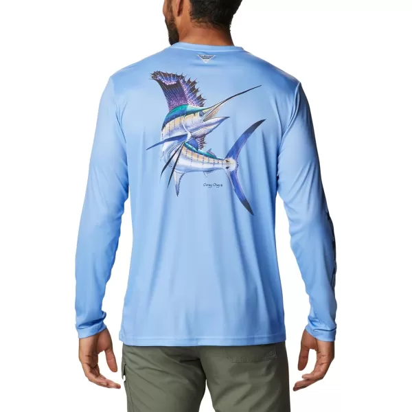 Columbia Mens Terminal Tackle PFG Carey Chen LsWhite CapSailfish