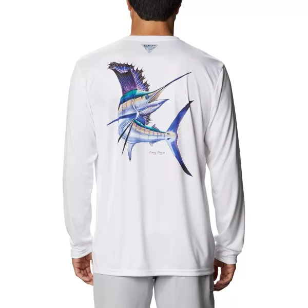 Columbia Mens Terminal Tackle PFG Carey Chen LsWhiteSailfish