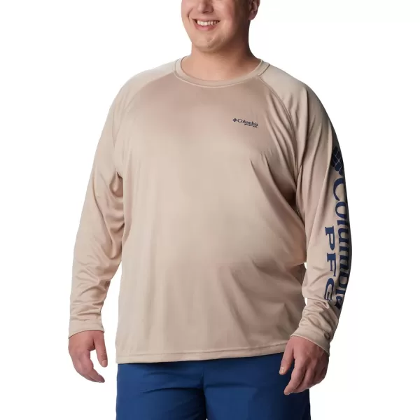 Columbia Mens Terminal Tackle PFG Sleeve LS ShirtAncient FossilCarbon Logo