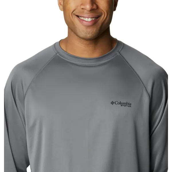 Columbia Mens Terminal Tackle PFG Sleeve LS ShirtCity GreyBlack Logo