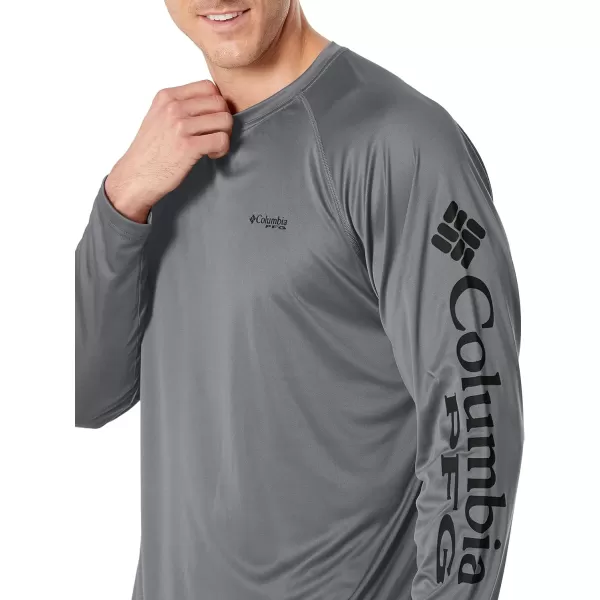 Columbia Mens Terminal Tackle PFG Sleeve LS ShirtCity GreyBlack Logo