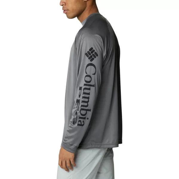 Columbia Mens Terminal Tackle PFG Sleeve LS ShirtCity GreyBlack Logo