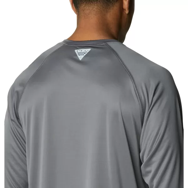 Columbia Mens Terminal Tackle PFG Sleeve LS ShirtCity GreyBlack Logo