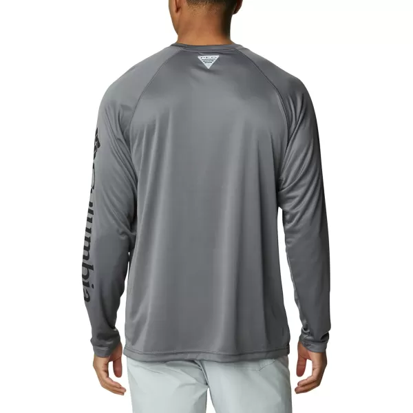 Columbia Mens Terminal Tackle PFG Sleeve LS ShirtCity GreyBlack Logo