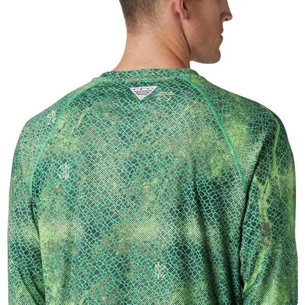 Columbia Mens Terminal Tackle PFG Sleeve LS ShirtDark Lime Realtree Mako