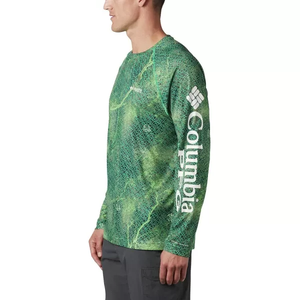 Columbia Mens Terminal Tackle PFG Sleeve LS ShirtDark Lime Realtree Mako