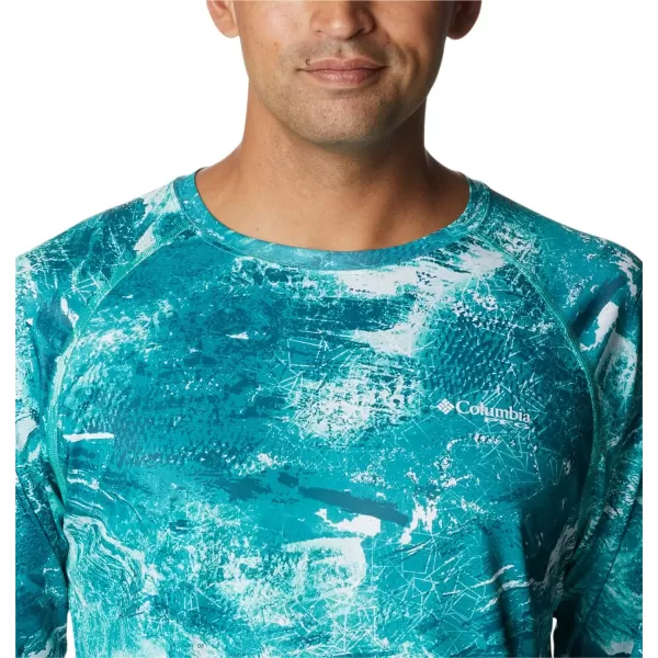 Columbia Mens Terminal Tackle PFG Sleeve LS ShirtElectric Turquoise Realtree Horizon