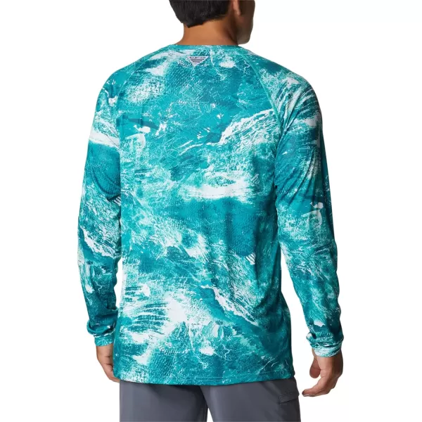 Columbia Mens Terminal Tackle PFG Sleeve LS ShirtElectric Turquoise Realtree Horizon