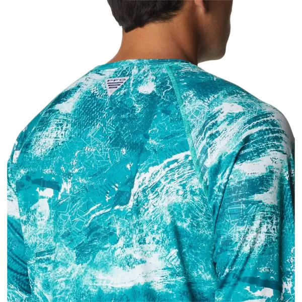 Columbia Mens Terminal Tackle PFG Sleeve LS ShirtElectric Turquoise Realtree Horizon