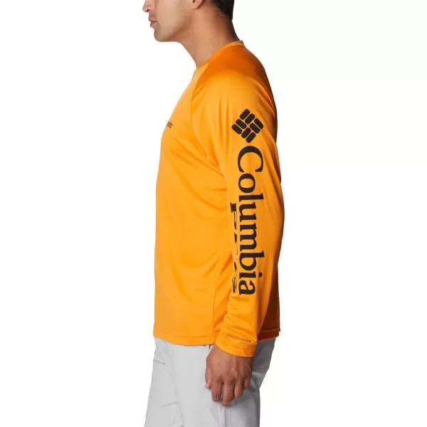 Columbia Mens Terminal Tackle PFG Sleeve LS ShirtOrange BlastBlack Logo