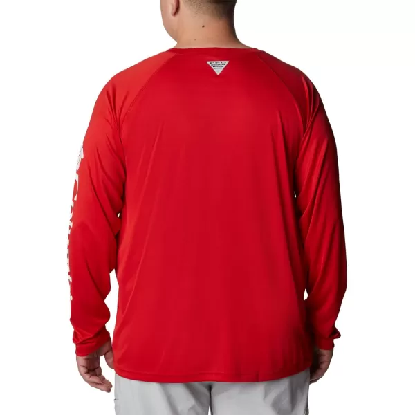 Columbia Mens Terminal Tackle PFG Sleeve LS ShirtRed SparkWhite Logo